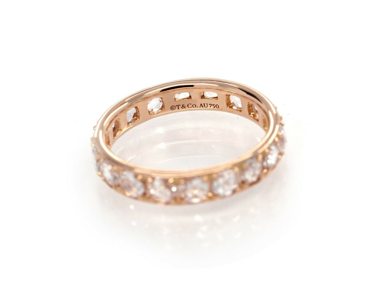 Tiffany & Co. Metro Rose Cut Diamond Eternity 18k Rose Gold Band Ring - simonbjewels.co