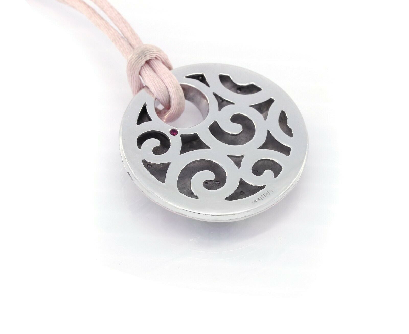 ROBERTO COIN Enamel Diamond Pendant Necklace in 18K White Gold - 16'' - simonbjewels.co