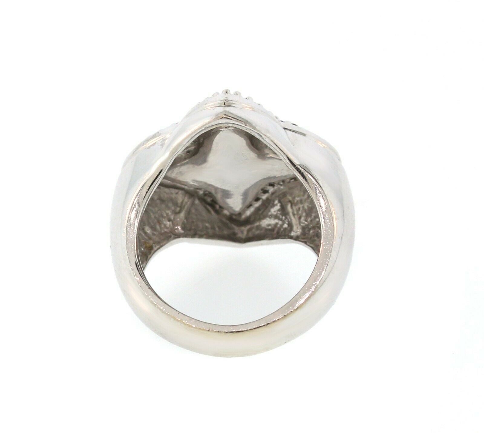 David Yurman 18K White Gold Blue Chalcedony Diamond Quatrefoil Ring Size 6 - simonbjewels.co