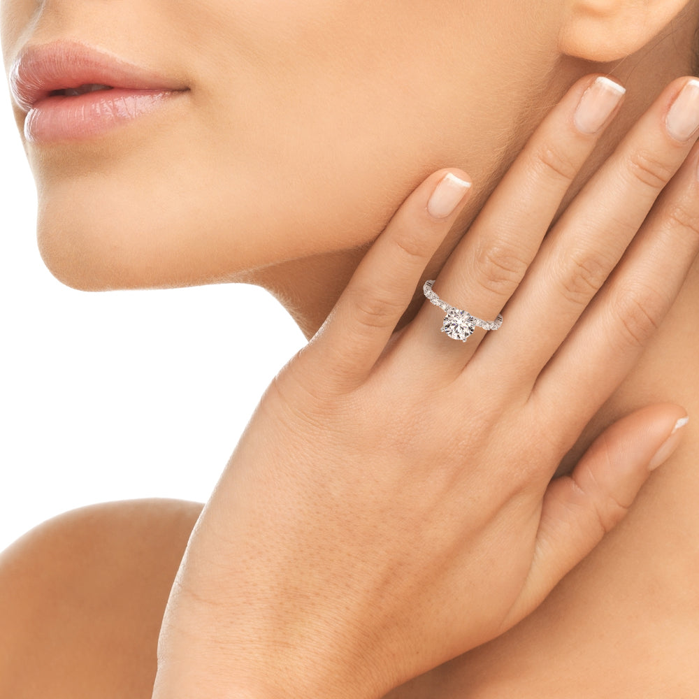 1.50ct Round Cut Alternating Round & Marquise Diamond Engagement Ring Setting (0.40ctw) In 14k White Gold - simonbjewels.co