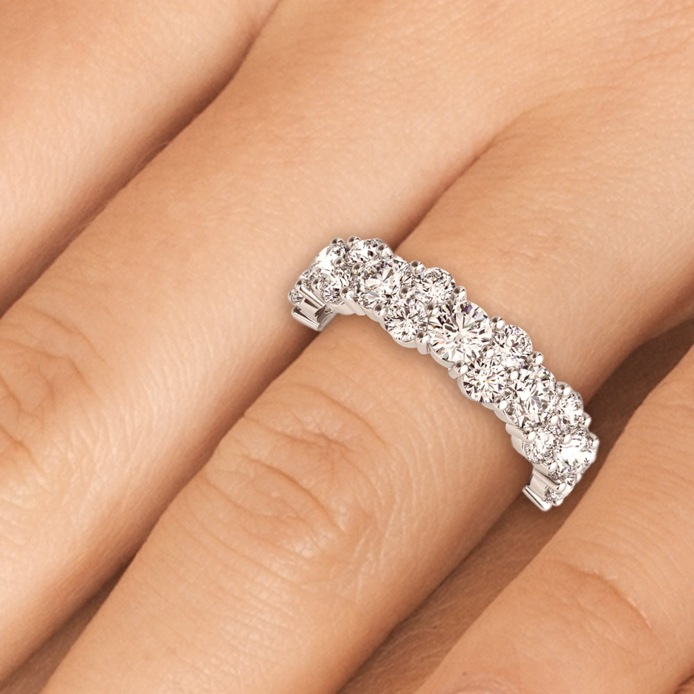 2.50 ct tw Round Diamond Wedding Band Anniversary Ring 14k White Gold - simonbjewels.co
