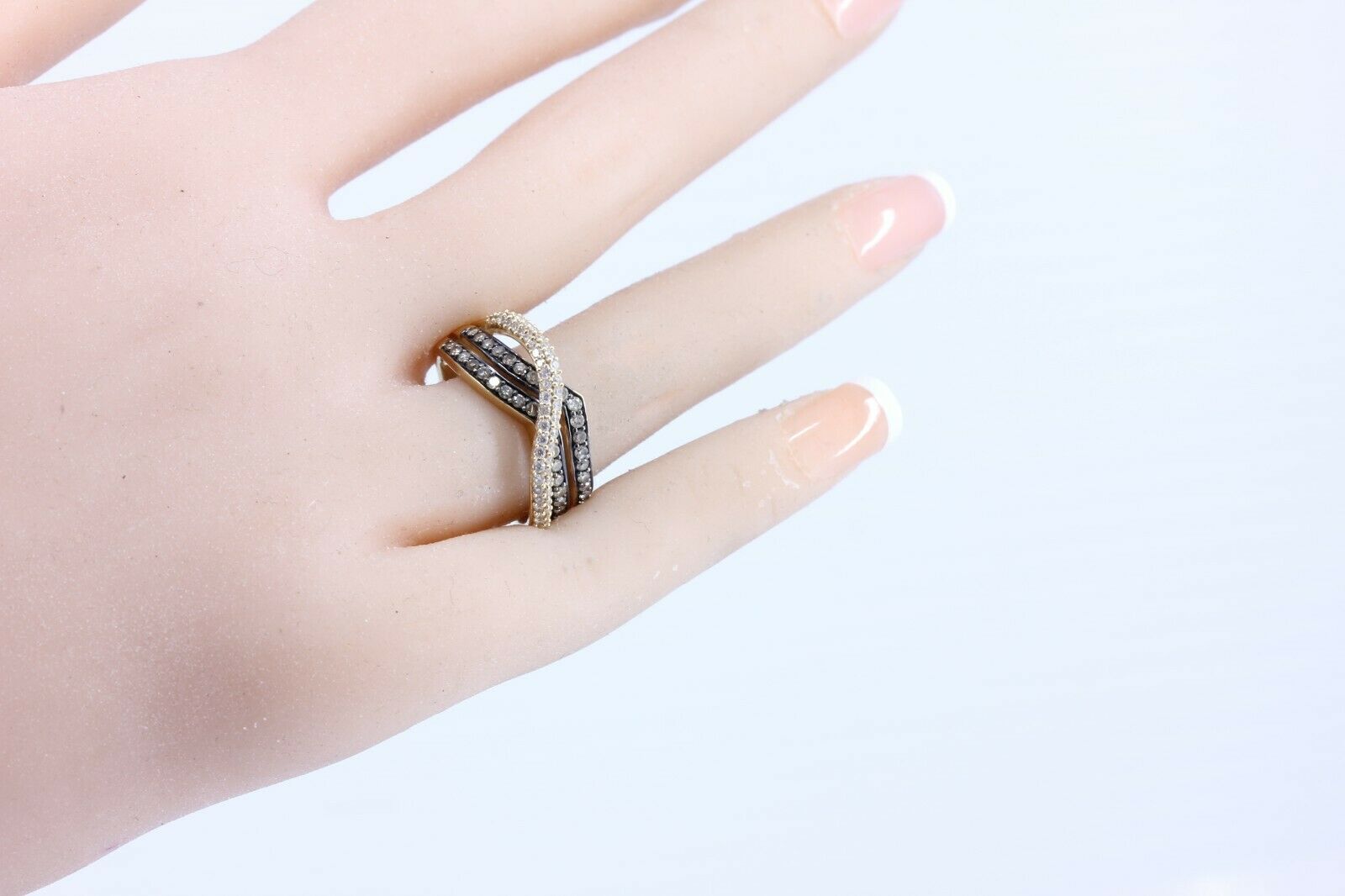 LEVIAN Le Vian Chocolate & Vanilla Diamond Ring 14k Yellow Gold 1.00.TCW. - simonbjewels.co