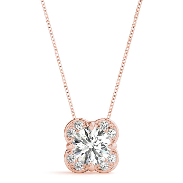 1 Carat Round cut Diamond Halo Solitaire Pendant Set In 14k White Gold  (1/10 ct tw) - simonbjewels.co