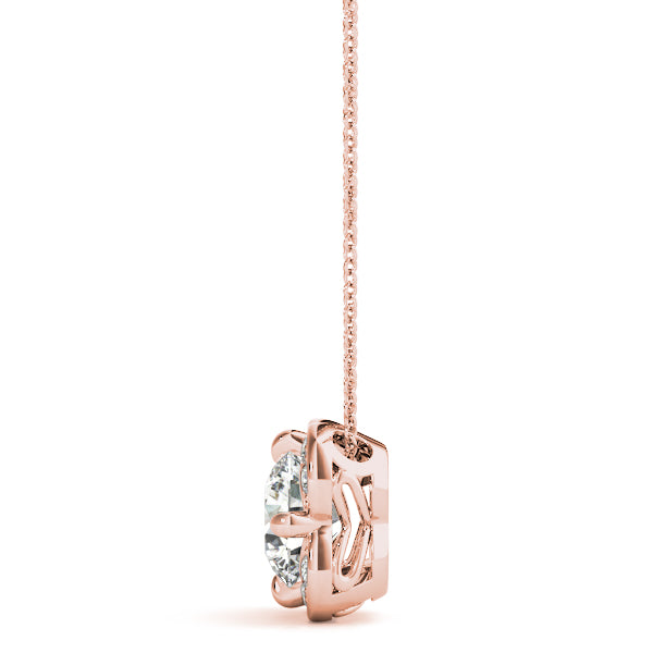 1 Carat Round cut Diamond Halo Solitaire Pendant Set In 14k White Gold  (1/10 ct tw) - simonbjewels.co