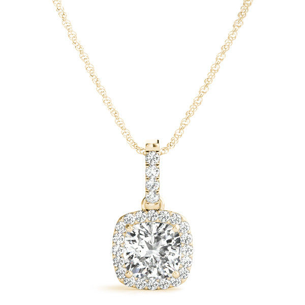 1.75 ct tw Cushion cut Diamond Halo Solitaire Pendant Set In 14k White Gold  (1/6 ct tw) - simonbjewels.co