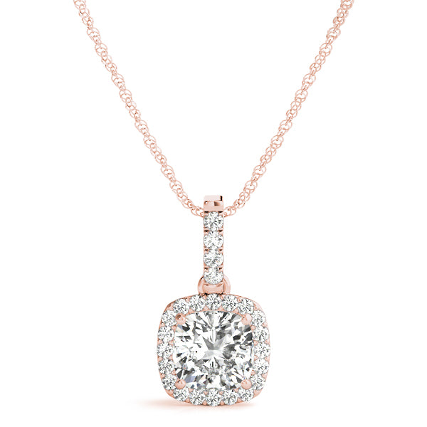 1.75 ct tw Cushion cut Diamond Halo Solitaire Pendant Set In 14k White Gold  (1/6 ct tw) - simonbjewels.co