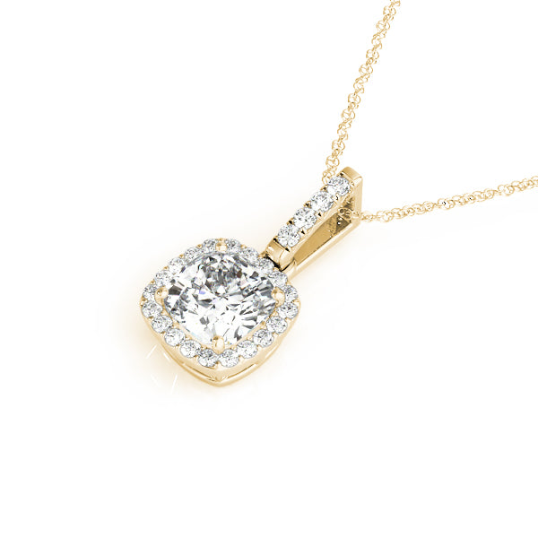 1.75 ct tw Cushion cut Diamond Halo Solitaire Pendant Set In 14k White Gold  (1/6 ct tw) - simonbjewels.co
