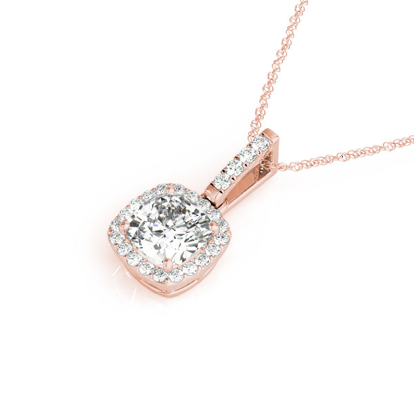 1.75 ct tw Cushion cut Diamond Halo Solitaire Pendant Set In 14k White Gold  (1/6 ct tw) - simonbjewels.co