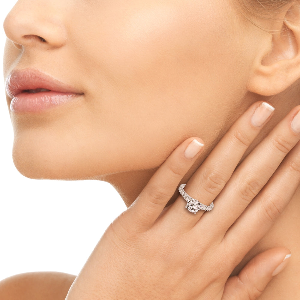 1.50ct Round Brilliant Petite Micropavé Diamond Engagement Ring Setting (0.75ctw) In 18k White Gold - simonbjewels.co
