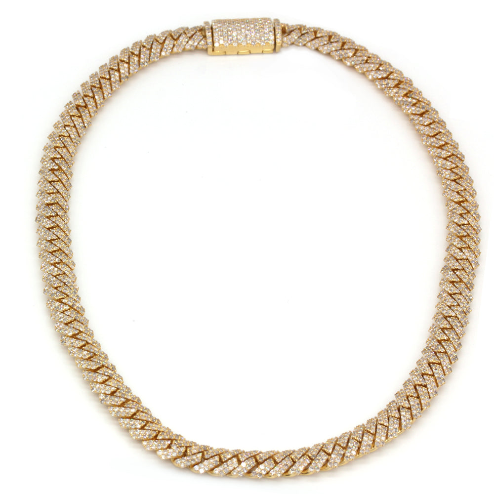21 Carats F-VS Cuban Link Diamond Chain Necklace 116 Grams Solid 14k Gold - simonbjewels.co