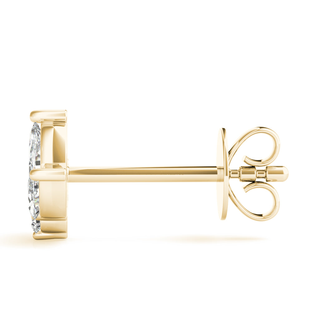 2.40 Carat Marquise shaped Diamond Flower Stud Earrings set in 14k Gold - simonbjewels.co