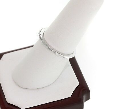 14k White Gold Round Cut Pave Diamonds Band Anniversary Half Eternity 0.22ctw - simonbjewels.co