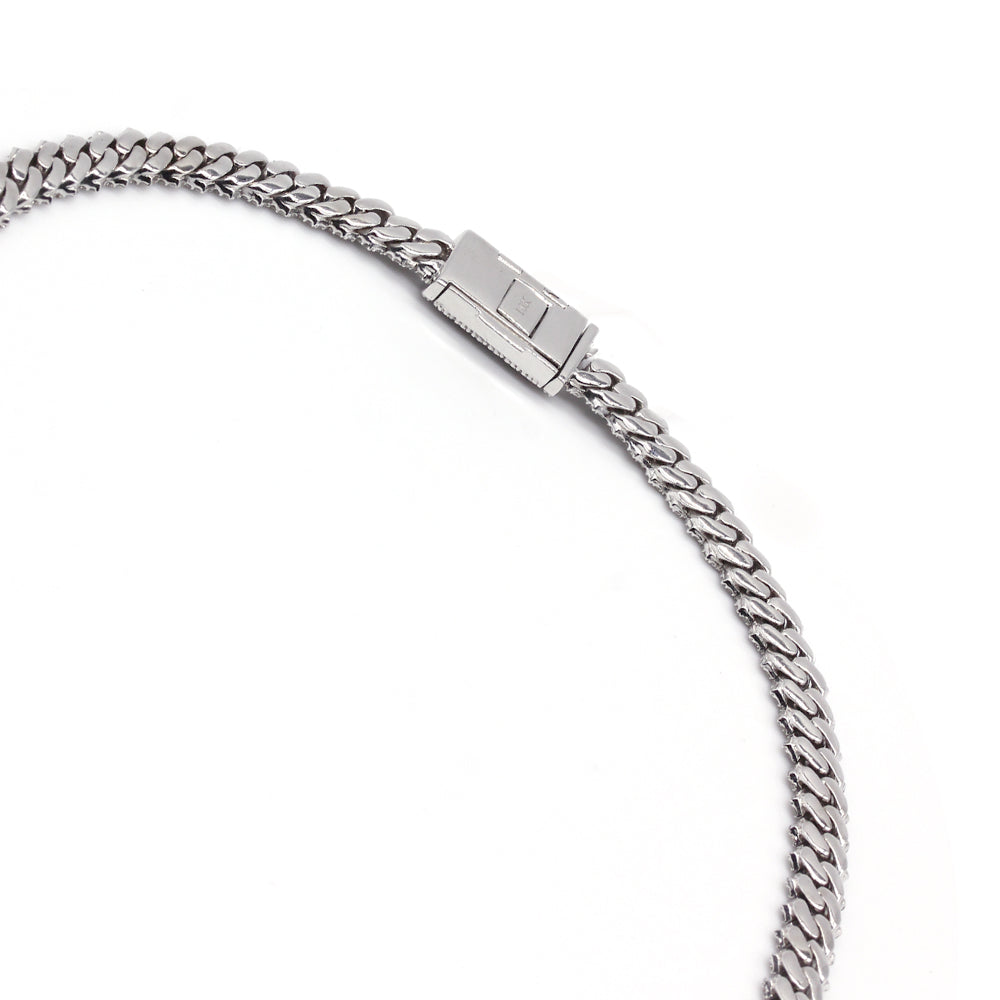 9.55 Carats F-VS Cuban Link Diamond Chain Necklace 50 Grams Solid 14k White Gold - simonbjewels.co