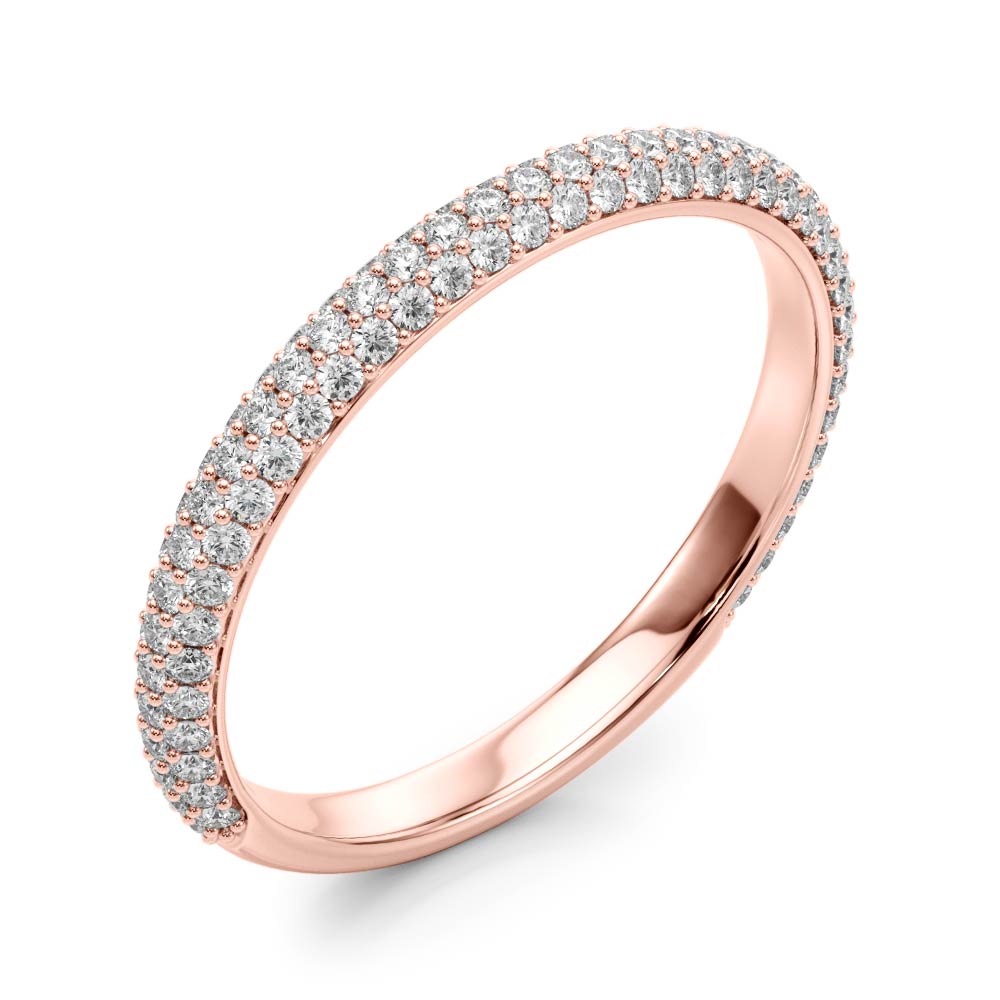 0.50 carat Round cut Micropavé  Diamond Wedding Band Anniversary Ring Set In 14k White Gold - simonbjewels.co