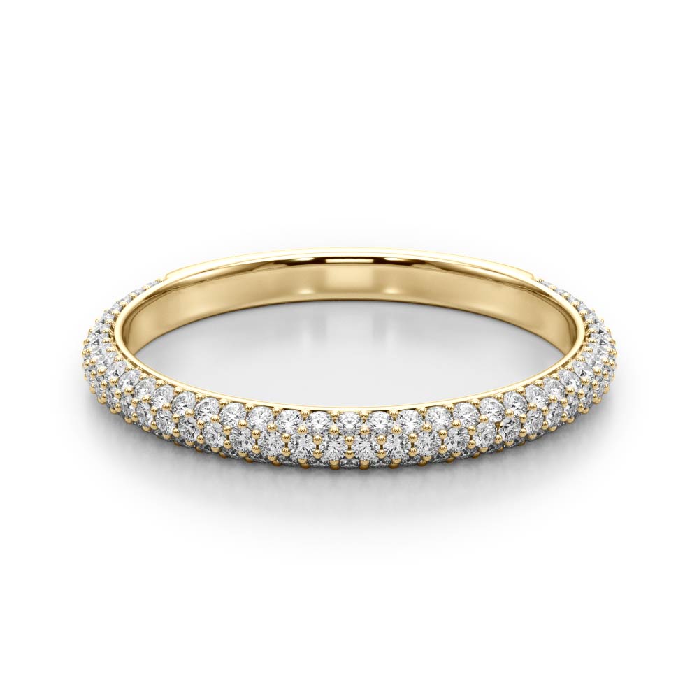 0.50 carat Round cut Micropavé  Diamond Wedding Band Anniversary Ring Set In 14k White Gold - simonbjewels.co