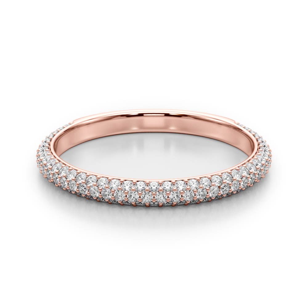 0.50 carat Round cut Micropavé  Diamond Wedding Band Anniversary Ring Set In 14k White Gold - simonbjewels.co