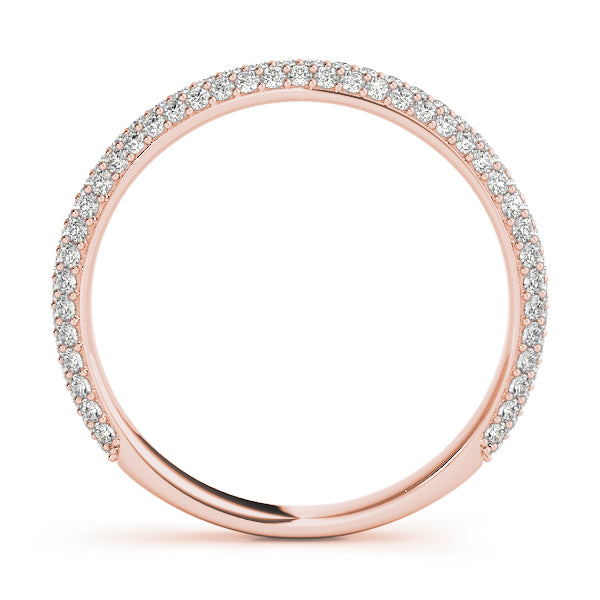 0.50 carat Round cut Micropavé  Diamond Wedding Band Anniversary Ring Set In 14k White Gold - simonbjewels.co