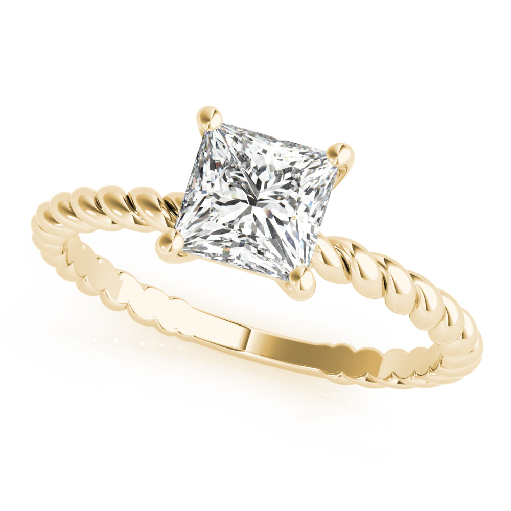 1 1/3 ct tw Princess cut Diamond Solitaire Twisted Engagement Ring Setting In 14k White Gold - simonbjewels.co