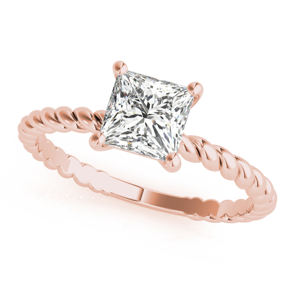 1 1/3 ct tw Princess cut Diamond Solitaire Twisted Engagement Ring Setting In 14k White Gold - simonbjewels.co