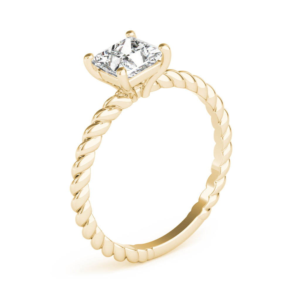 1 1/3 ct tw Princess cut Diamond Solitaire Twisted Engagement Ring Setting In 14k White Gold - simonbjewels.co