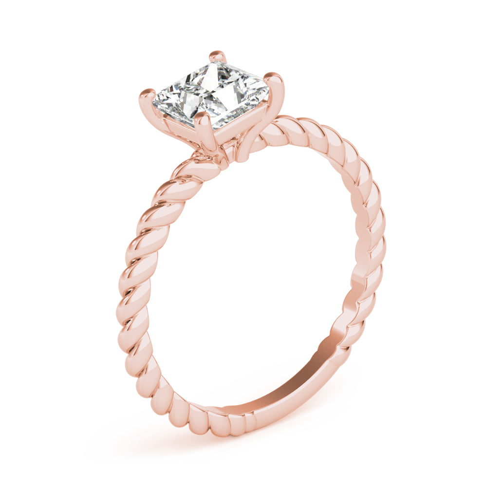 1 1/3 ct tw Princess cut Diamond Solitaire Twisted Engagement Ring Setting In 14k White Gold - simonbjewels.co