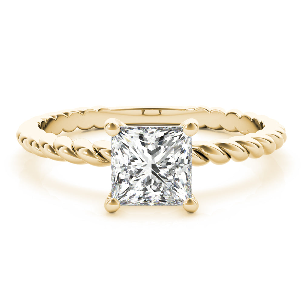 1 1/3 ct tw Princess cut Diamond Solitaire Twisted Engagement Ring Setting In 14k White Gold - simonbjewels.co