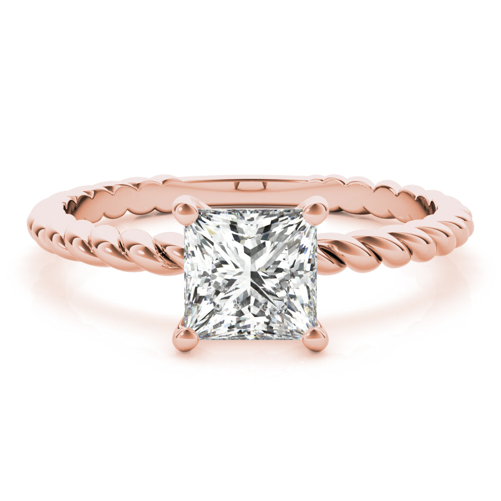 1 1/3 ct tw Princess cut Diamond Solitaire Twisted Engagement Ring Setting In 14k White Gold - simonbjewels.co