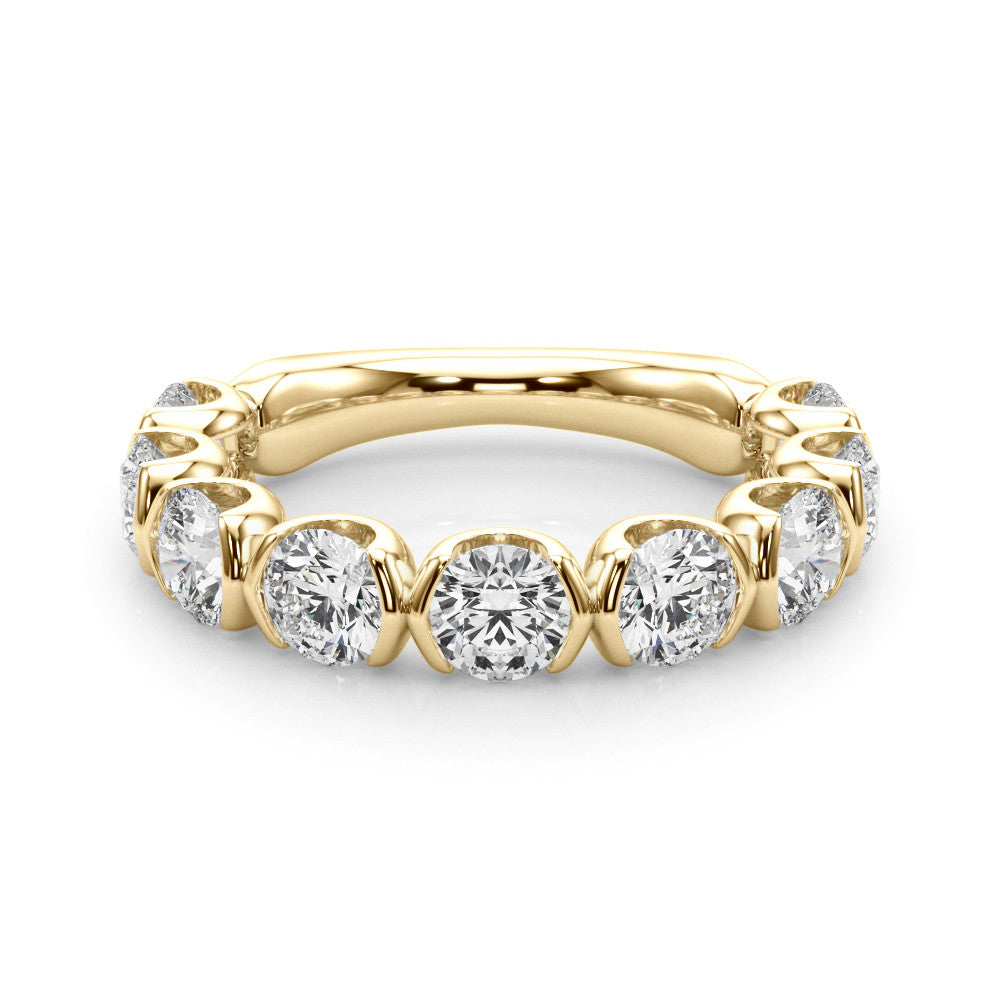 2.75 Carat Round cut 9 Stone U Prong Diamond Wedding Band Anniversary Ring Set In 14k White Gold - simonbjewels.co
