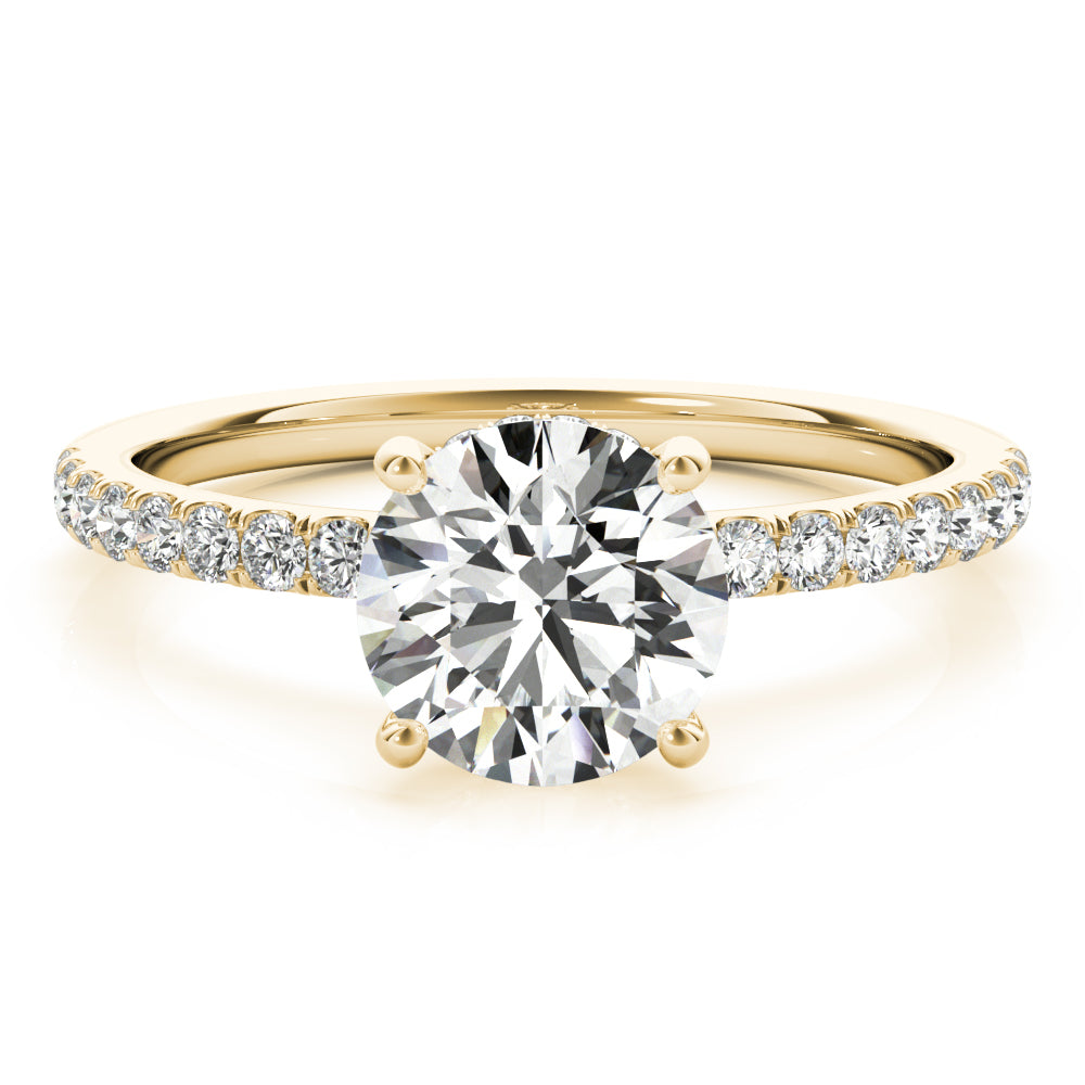 2.50ct Round Cut Hidden Halo Diamond Engagement Ring Setting (0.30ctw) In 14k Gold - simonbjewels.co