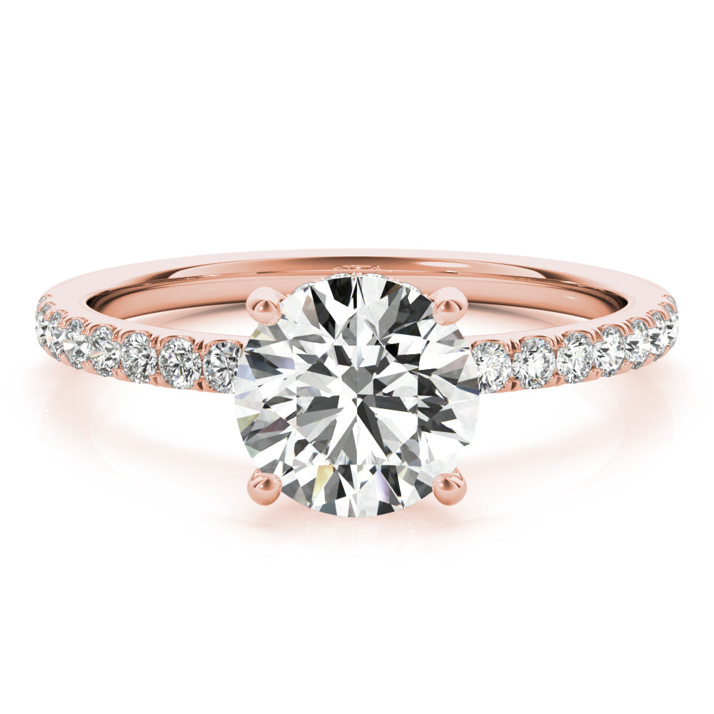 2.50ct Round Cut Hidden Halo Diamond Engagement Ring Setting (0.30ctw) In 14k Gold - simonbjewels.co