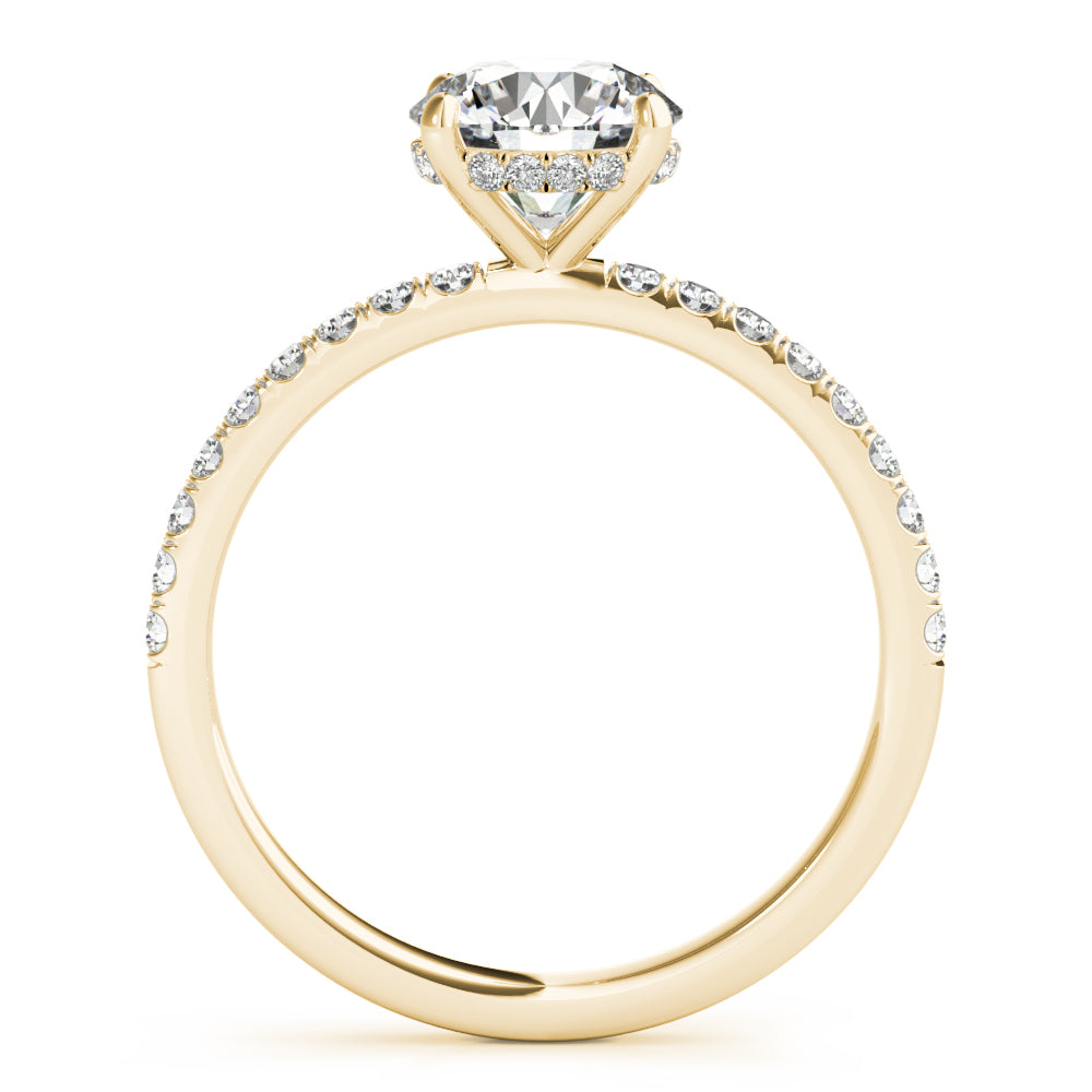 2.50ct Round Cut Hidden Halo Diamond Engagement Ring Setting (0.30ctw) In 14k Gold - simonbjewels.co