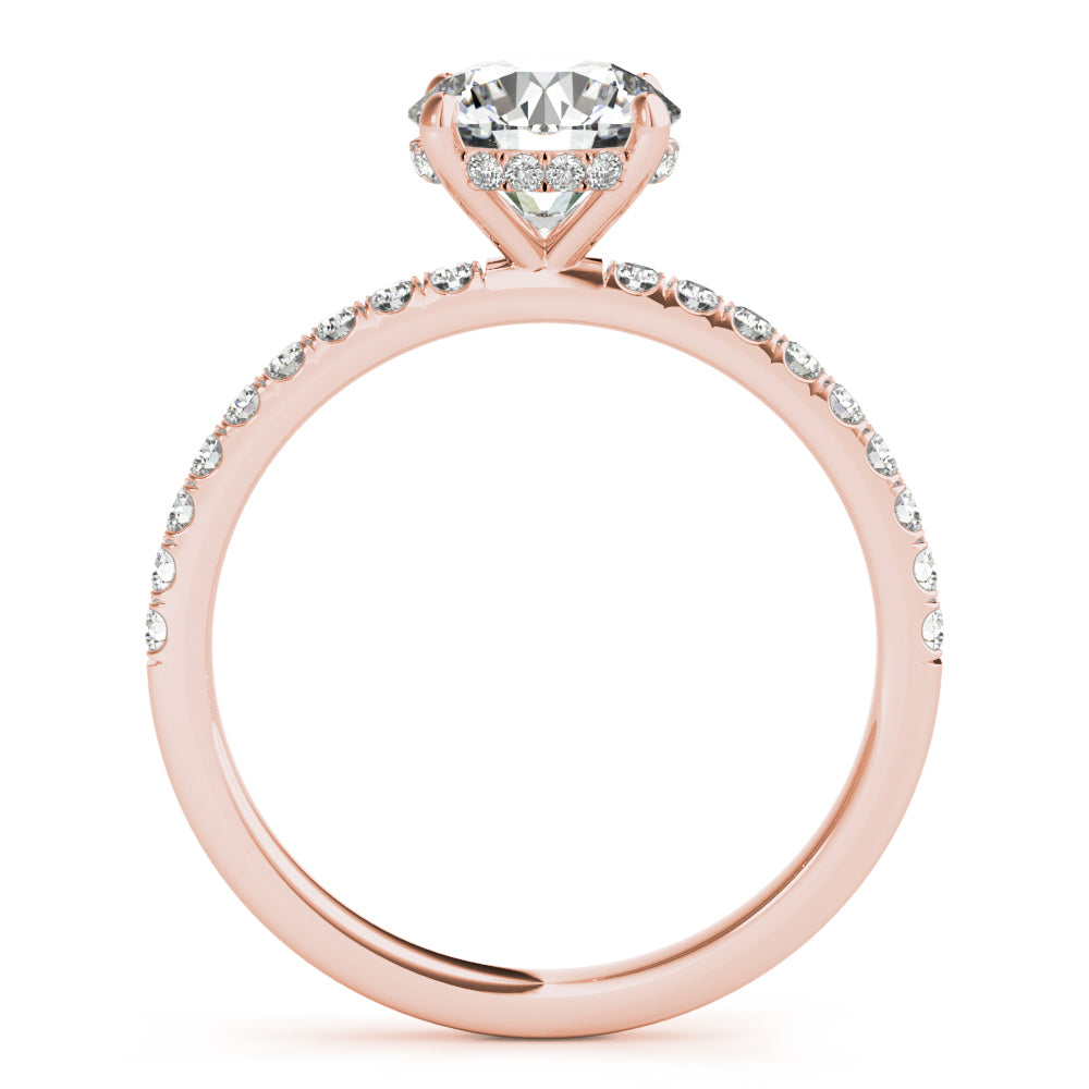 2.50ct Round Cut Hidden Halo Diamond Engagement Ring Setting (0.30ctw) In 14k Gold - simonbjewels.co
