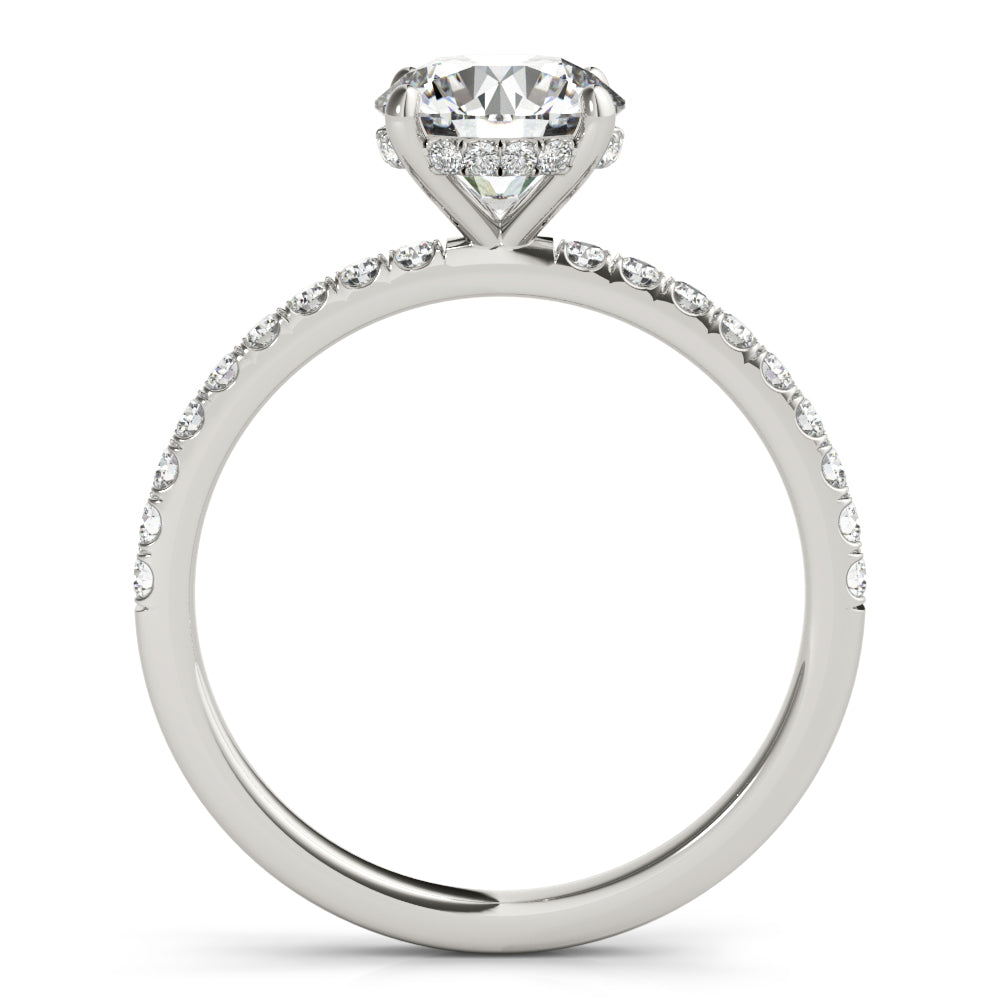 2.50ct Round Cut Hidden Halo Diamond Engagement Ring Setting (0.30ctw) In 14k Gold - simonbjewels.co