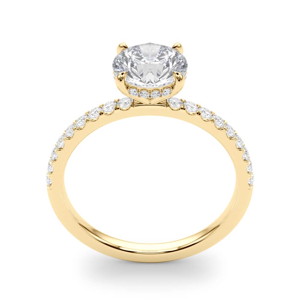 2.50ct Round Cut Hidden Halo Diamond Engagement Ring Setting (0.30ctw) In 14k Gold - simonbjewels.co