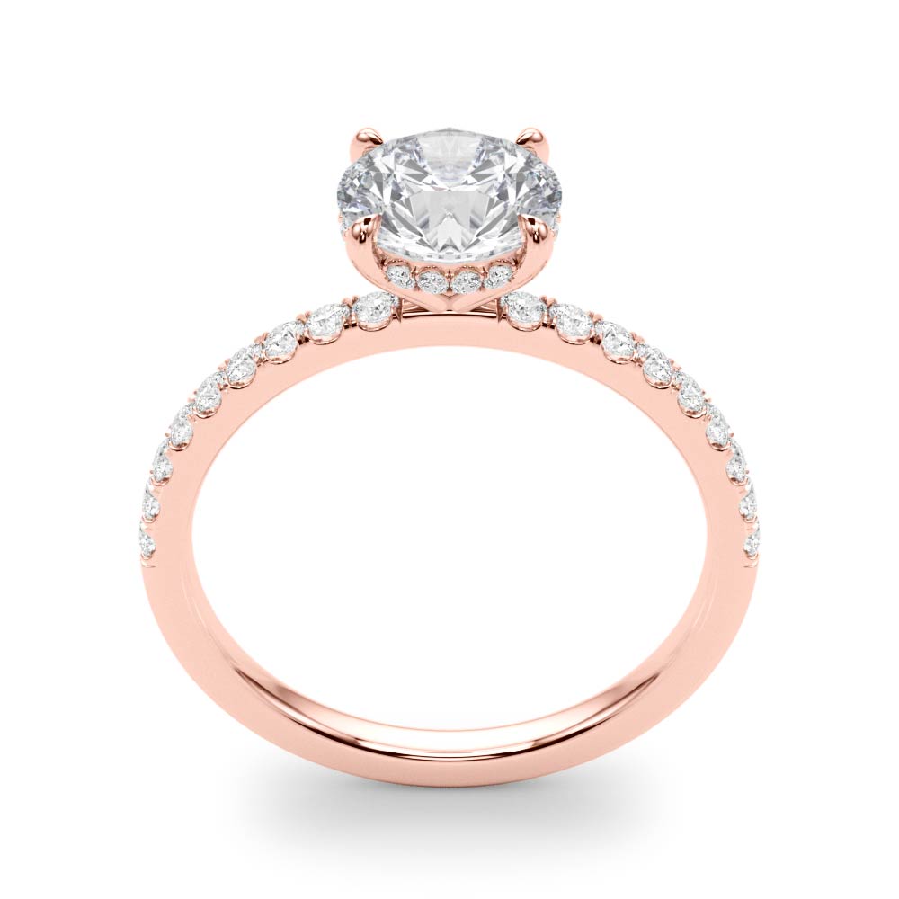 2.50ct Round Cut Hidden Halo Diamond Engagement Ring Setting (0.30ctw) In 14k Gold - simonbjewels.co