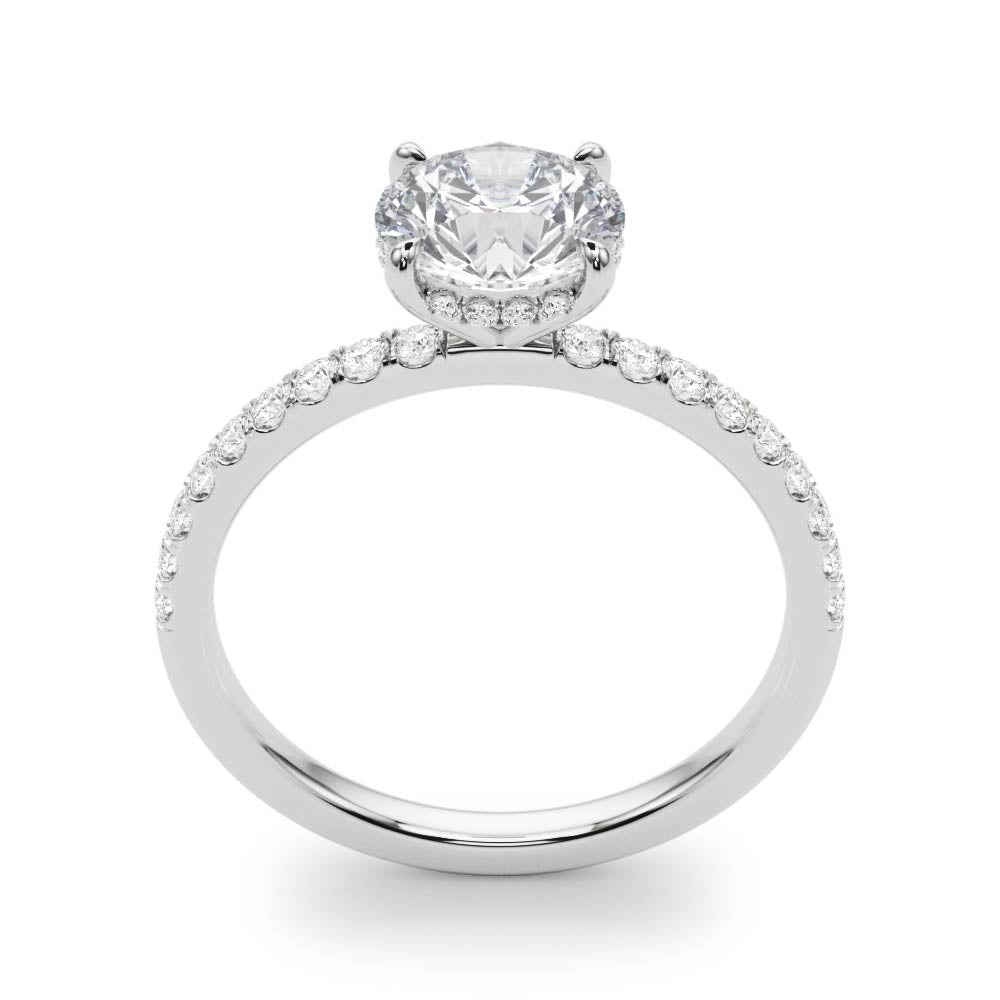 2.50ct Round Cut Hidden Halo Diamond Engagement Ring Setting (0.30ctw) In 14k Gold - simonbjewels.co