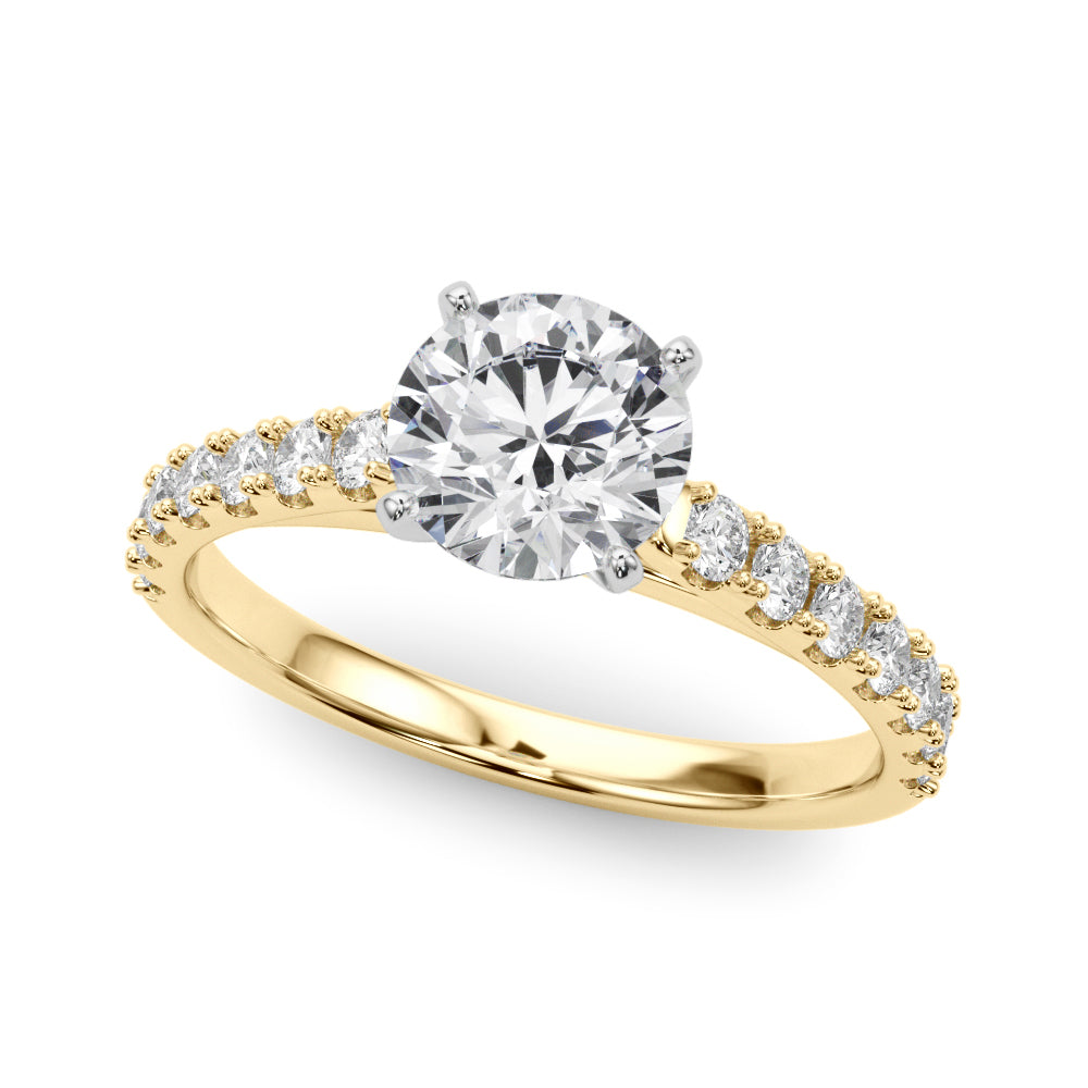 1.50ct Round Brilliant Petite Micropavé Diamond Engagement Ring Setting (0.75ctw) In 18k White Gold - simonbjewels.co