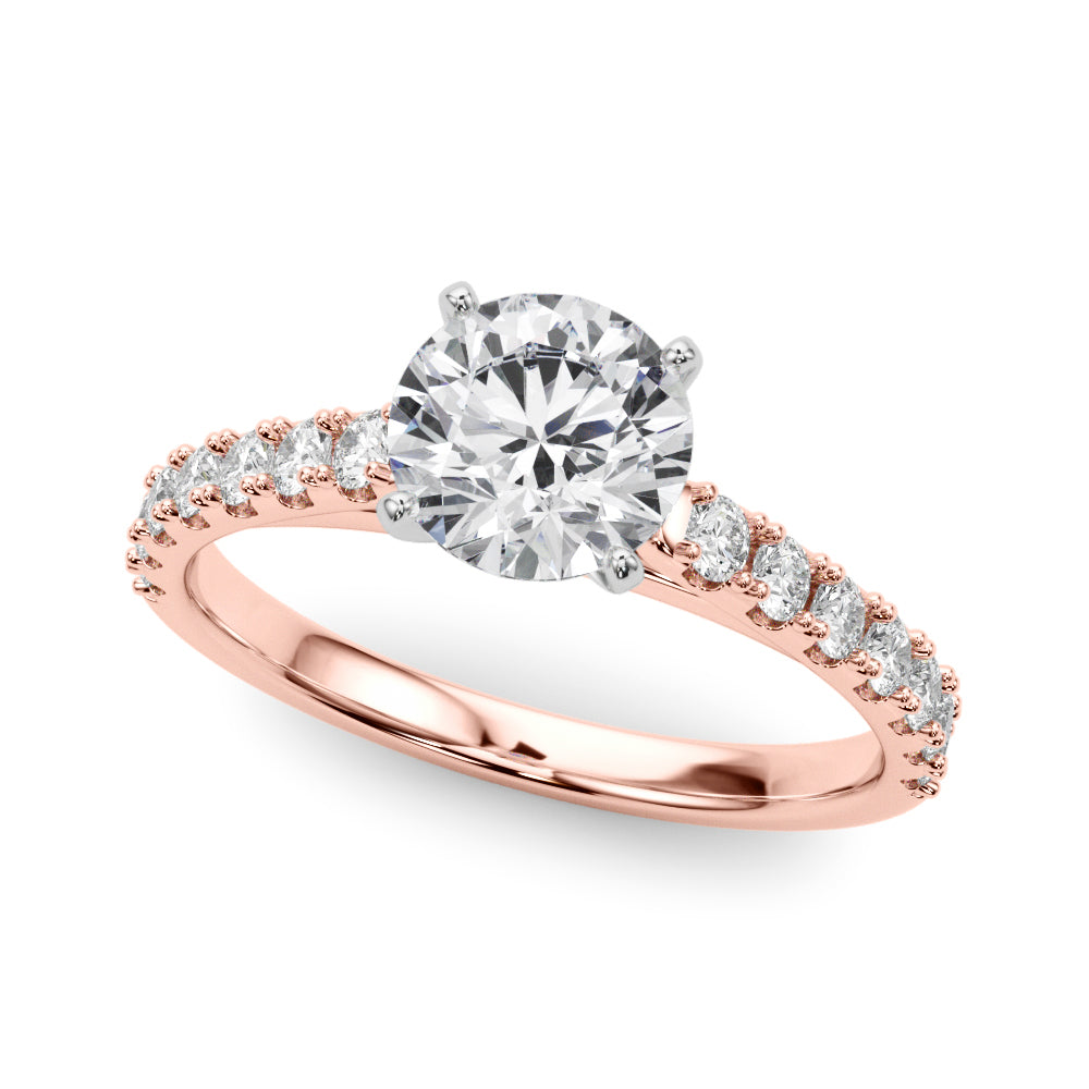 1.50ct Round Brilliant Petite Micropavé Diamond Engagement Ring Setting (0.75ctw) In 18k White Gold - simonbjewels.co