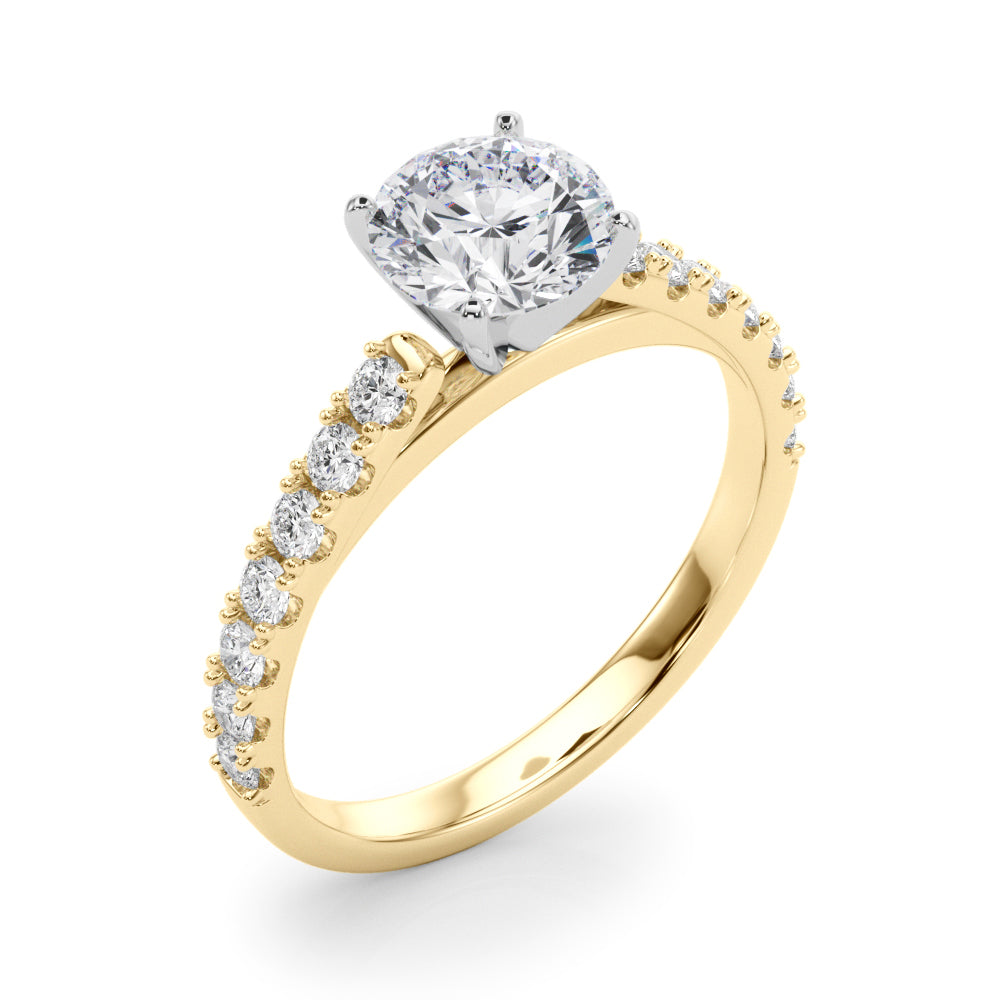 1.50ct Round Brilliant Petite Micropavé Diamond Engagement Ring Setting (0.75ctw) In 18k White Gold - simonbjewels.co
