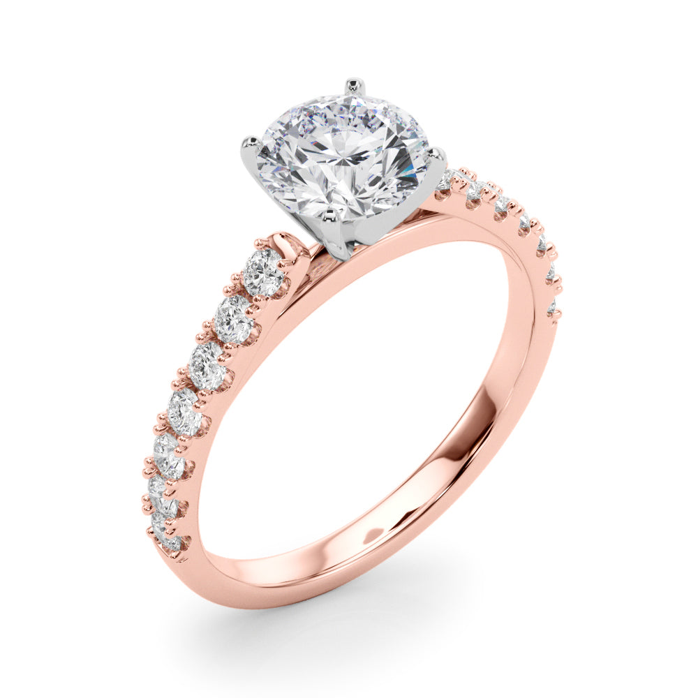 1.50ct Round Brilliant Petite Micropavé Diamond Engagement Ring Setting (0.75ctw) In 18k White Gold - simonbjewels.co