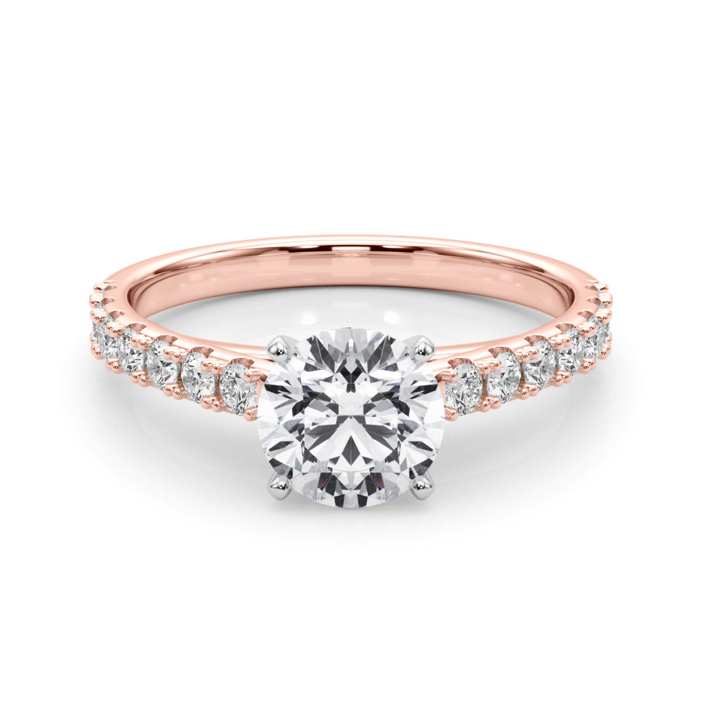 1.50ct Round Brilliant Petite Micropavé Diamond Engagement Ring Setting (0.75ctw) In 18k White Gold - simonbjewels.co