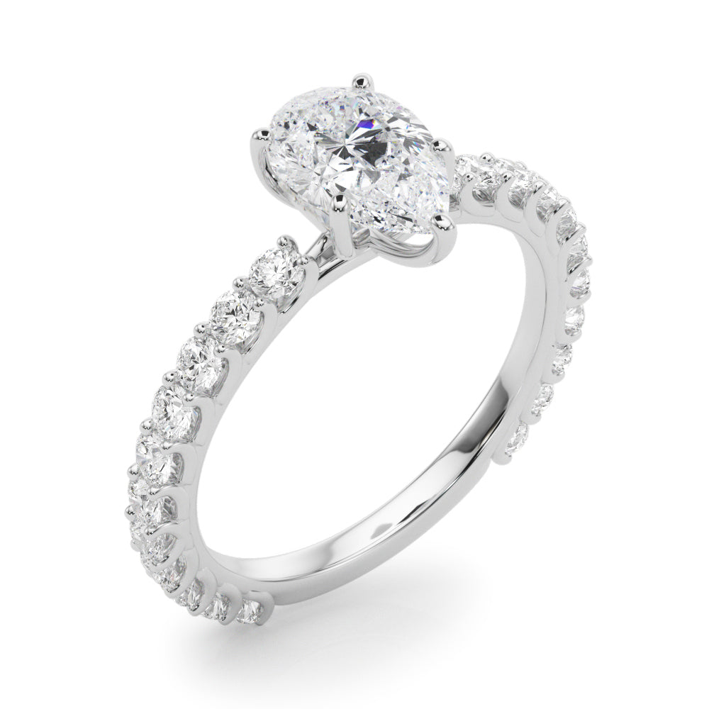 1.55ct Pear Cut Lucida Setting Diamond Engagement Ring Setting (0.65ctw) In 14k Gold - simonbjewels.co