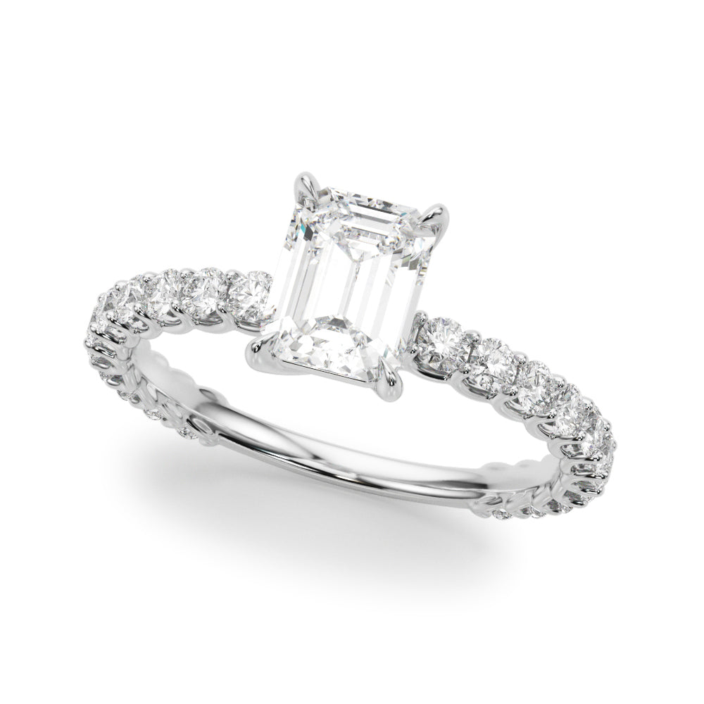 2.00ct Emerald cut Lucida Setting Diamond Engagement Ring Setting (0.65ctw) In 14k Gold - simonbjewels.co