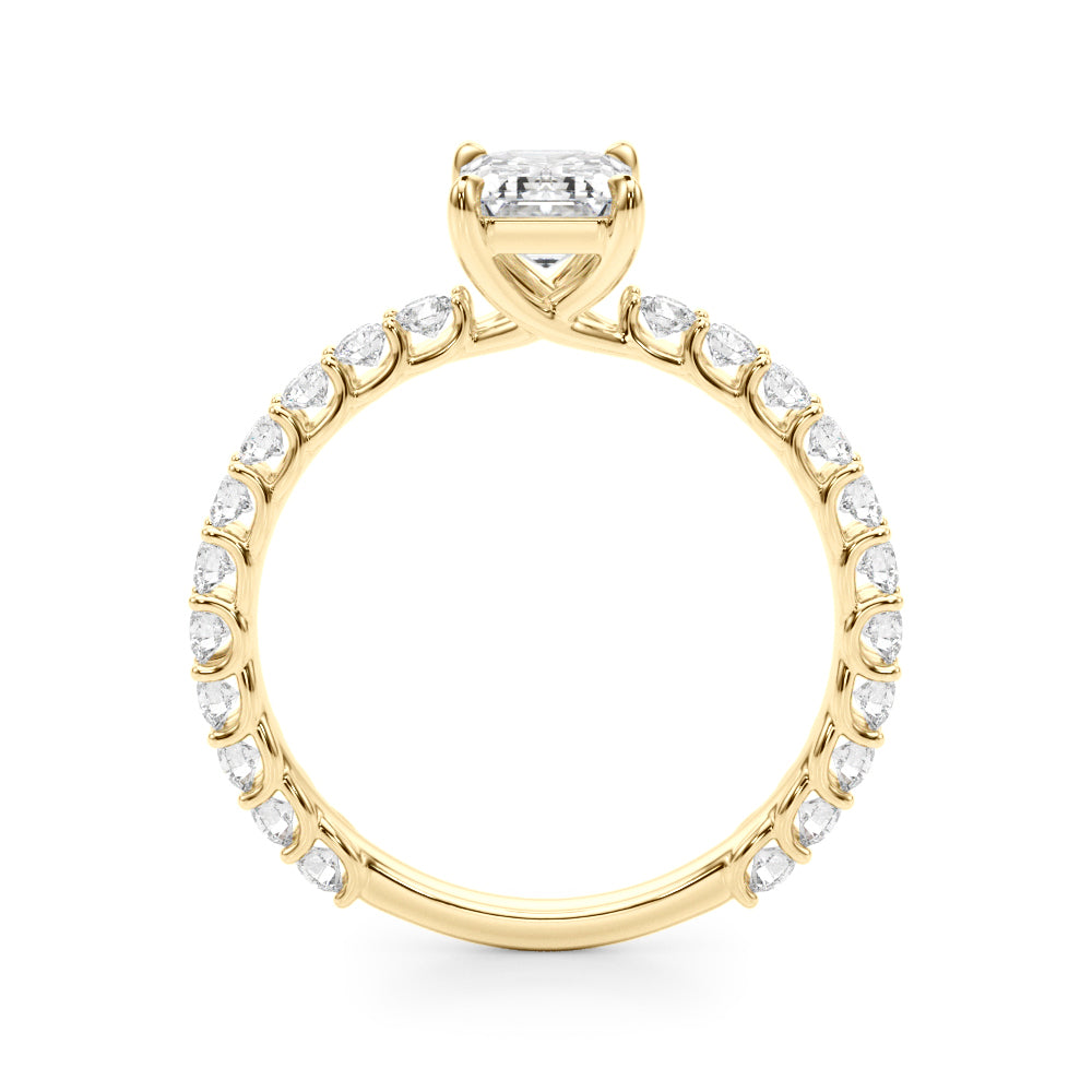 2.00ct Emerald cut Lucida Setting Diamond Engagement Ring Setting (0.65ctw) In 14k Gold - simonbjewels.co