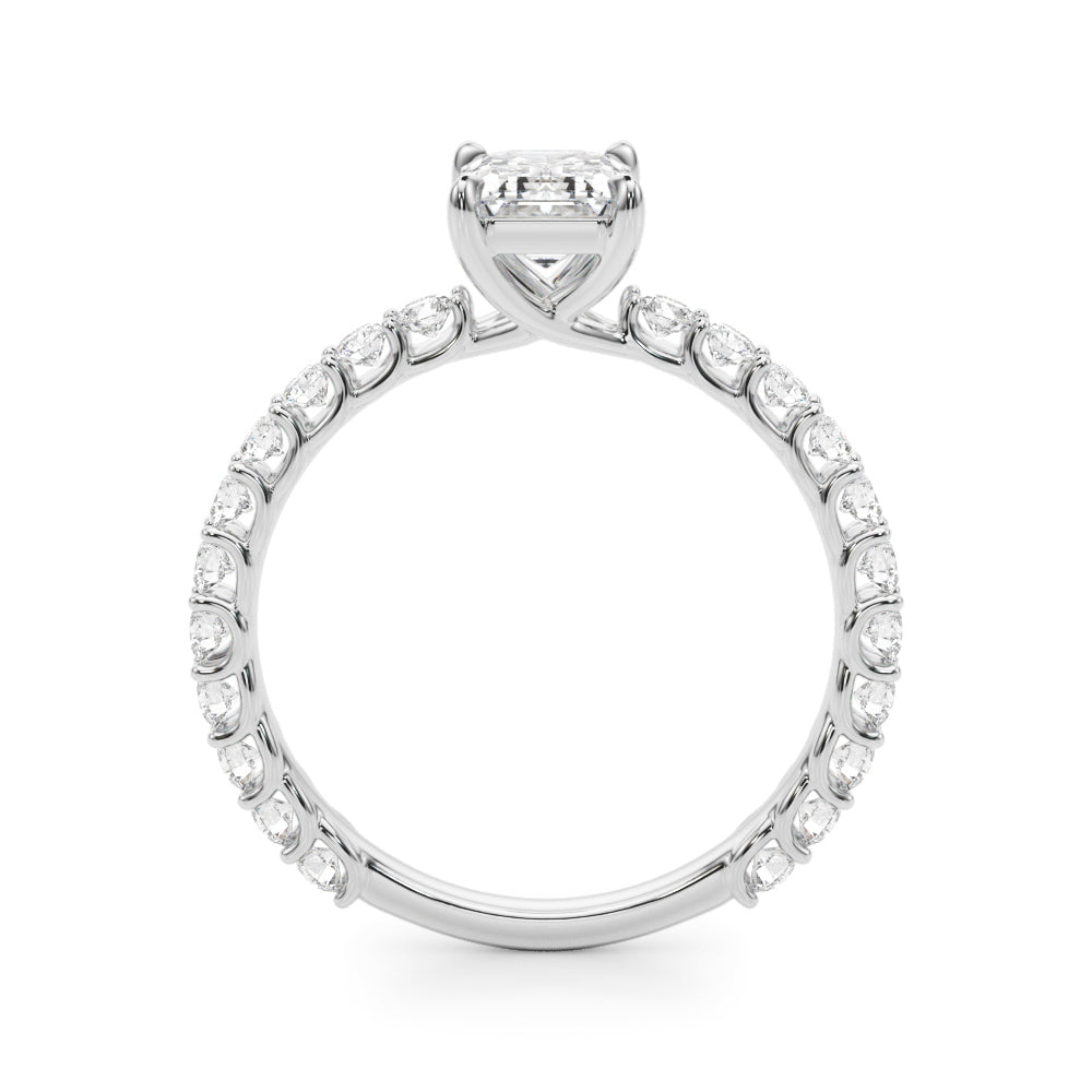 2.00ct Emerald cut Lucida Setting Diamond Engagement Ring Setting (0.65ctw) In 14k Gold - simonbjewels.co