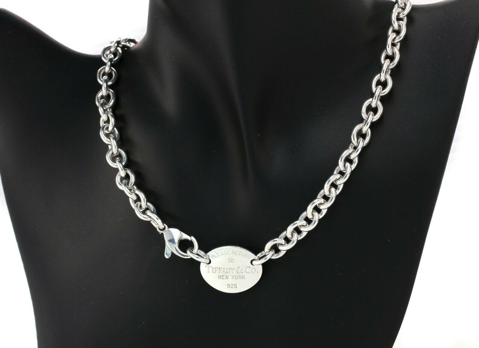 Tiffany & Co. Return to Oval Tag 925 Sterling Silver Choker Necklace - simonbjewels.co