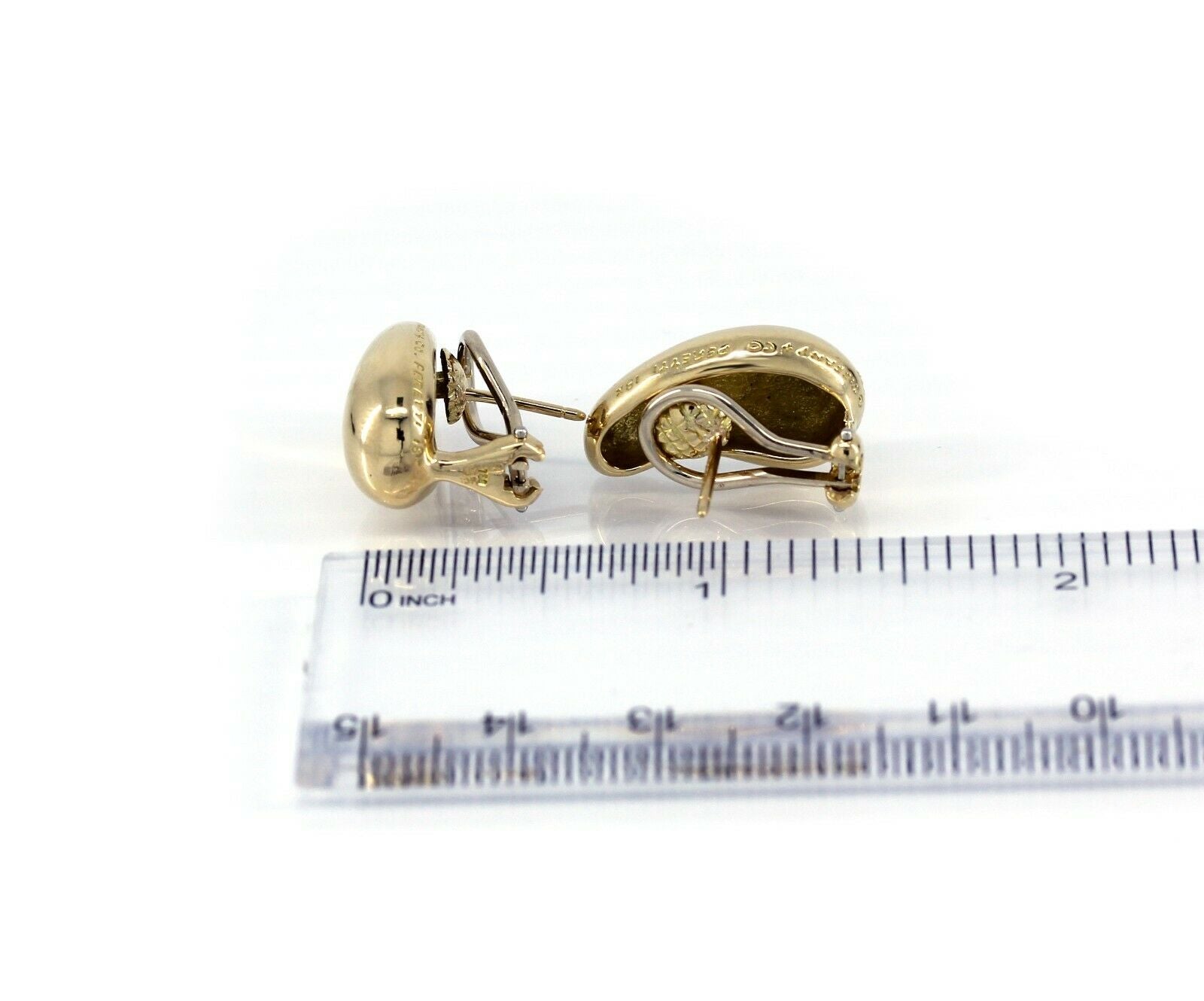 Tiffany & Co. Elsa Peretti 18k Yellow Gold Bean Clip On Earrings - simonbjewels.co
