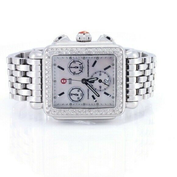 Michele Deco Day Diamond MOP Dial Chronograph MWW06P000099 Ladies Watch - simonbjewels.co
