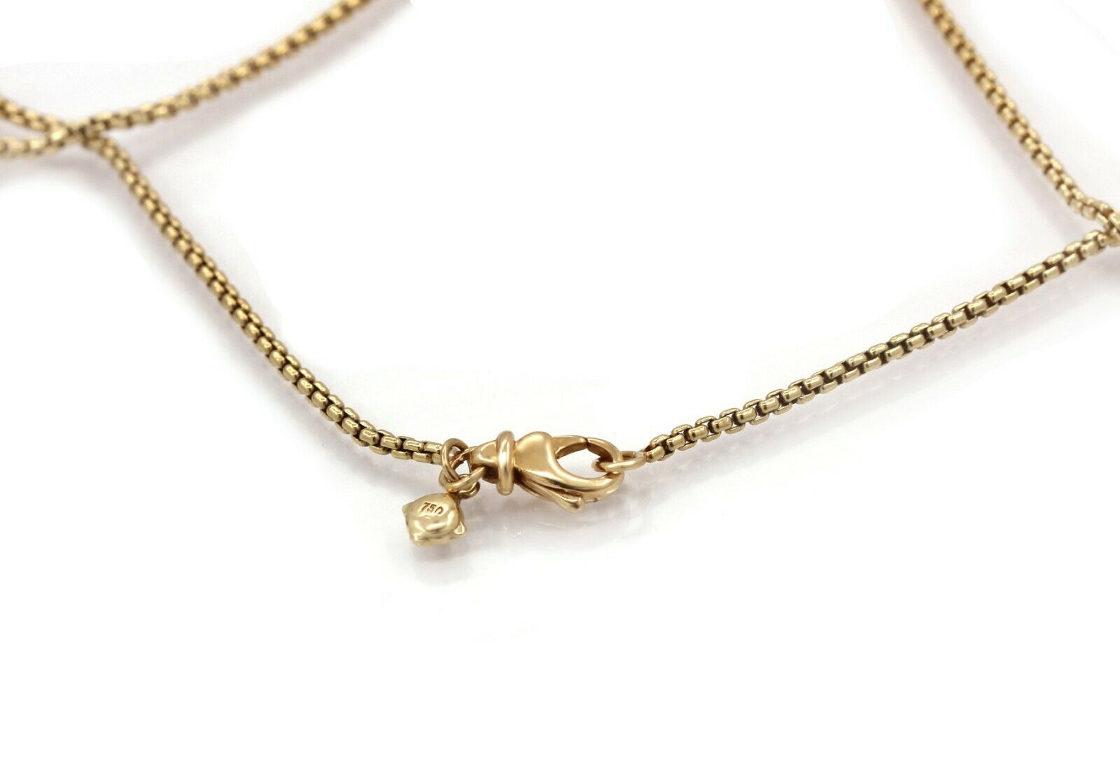 David Yurman 18K Yellow Gold Cable Heart Pendant Box Chain Necklace 16" - simonbjewels.co