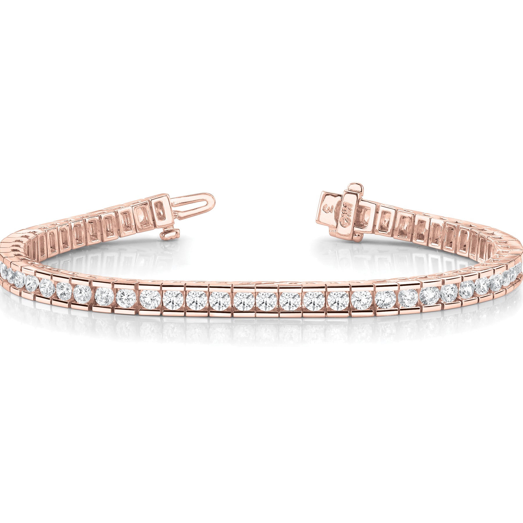 10.50 ct Round Diamond Channel Set Tennis Diamond Bracelet 14K Gold - simonbjewels.co